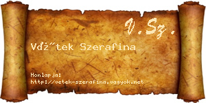 Vétek Szerafina névjegykártya